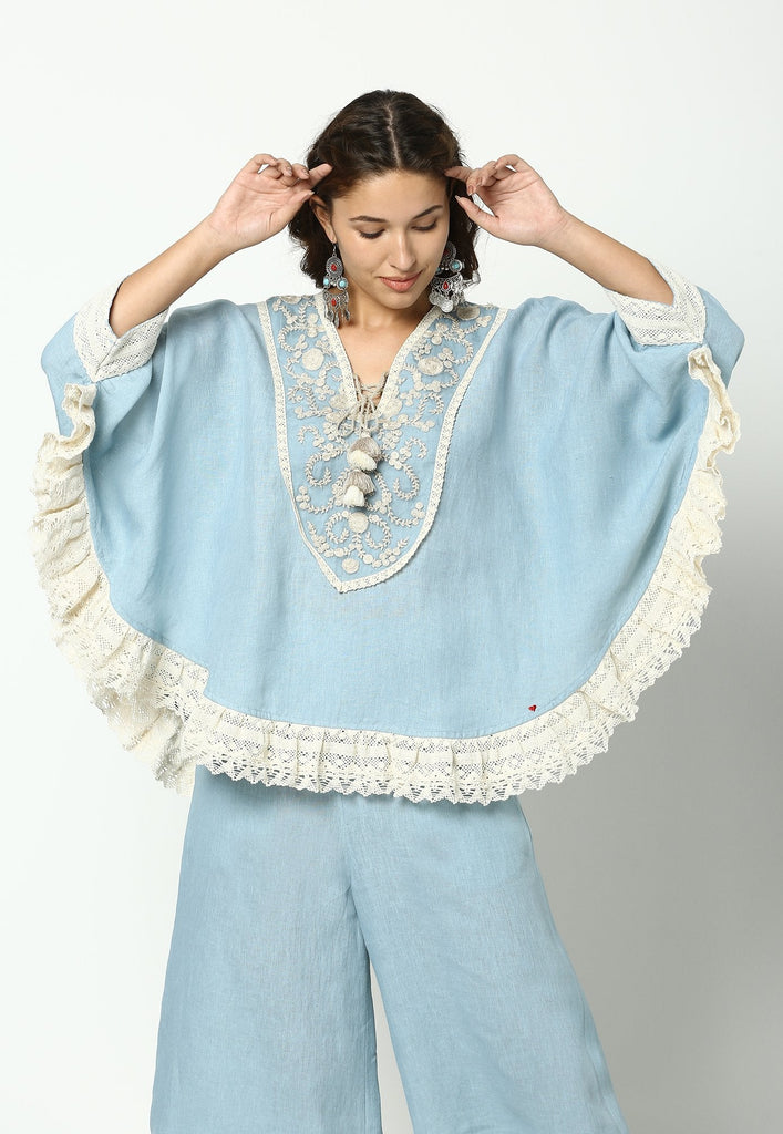 HALO BLOOMS RUFFLE CIRCLE TOP + PANT SET-Top and Pant Set-KAVERi