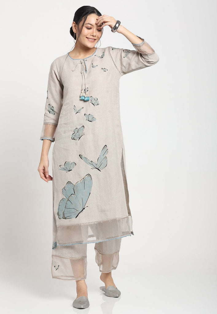 BUTTERFLY GARDEN MY LITTE TUNIC + PANT SET-Kurta Set-KAVERi